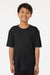 AllPro 48000Y Youth Pro Lock Performance Short Sleeve Crewneck T-Shirt Black Model Front