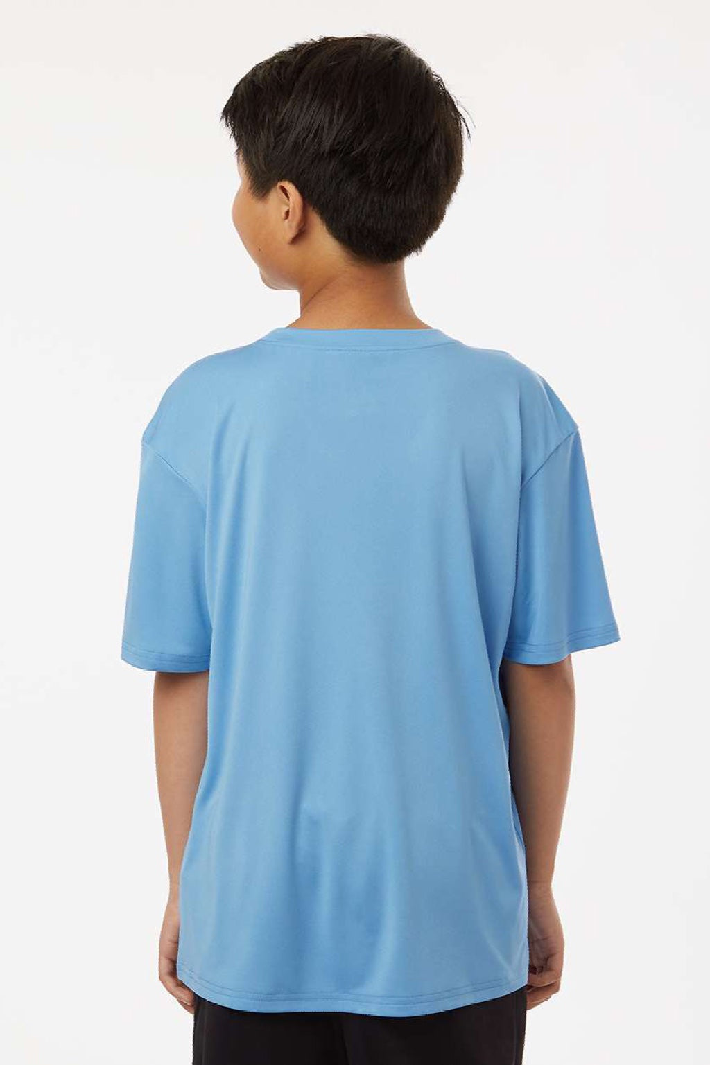 AllPro 48000Y Youth Pro Lock Performance Short Sleeve Crewneck T-Shirt Carolina Blue Model Back