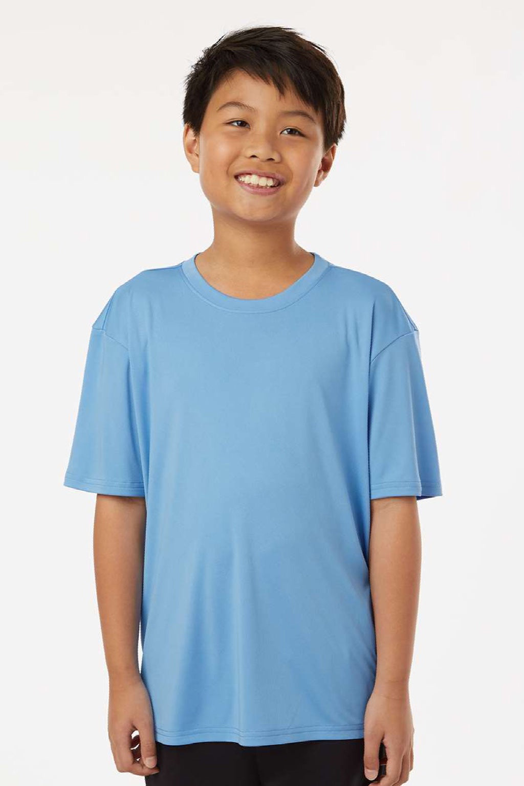 AllPro 48000Y Youth Pro Lock Performance Short Sleeve Crewneck T-Shirt Carolina Blue Model Front