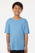 AllPro 48000Y Youth Pro Lock Performance Short Sleeve Crewneck T-Shirt Carolina Blue Model Front