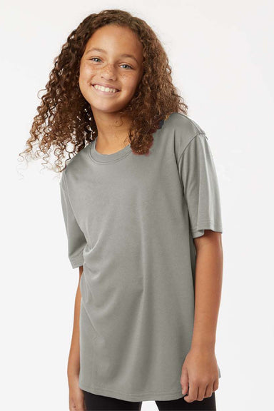 AllPro 48000Y Youth Pro Lock Performance Short Sleeve Crewneck T-Shirt Greystone Model Front