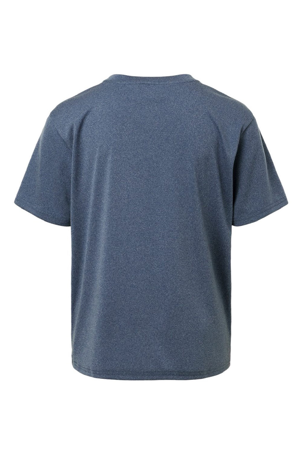 AllPro 48000Y Youth Pro Lock Performance Short Sleeve Crewneck T-Shirt Heather Navy Blue Flat Back