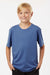 AllPro 48000Y Youth Pro Lock Performance Short Sleeve Crewneck T-Shirt Heather Royal Blue Model Front