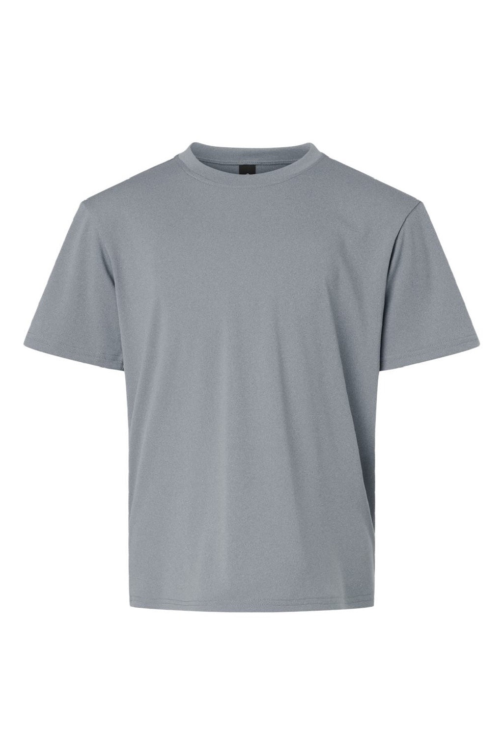 AllPro 48000Y Youth Pro Lock Performance Short Sleeve Crewneck T-Shirt Heather Steel Grey Flat Front