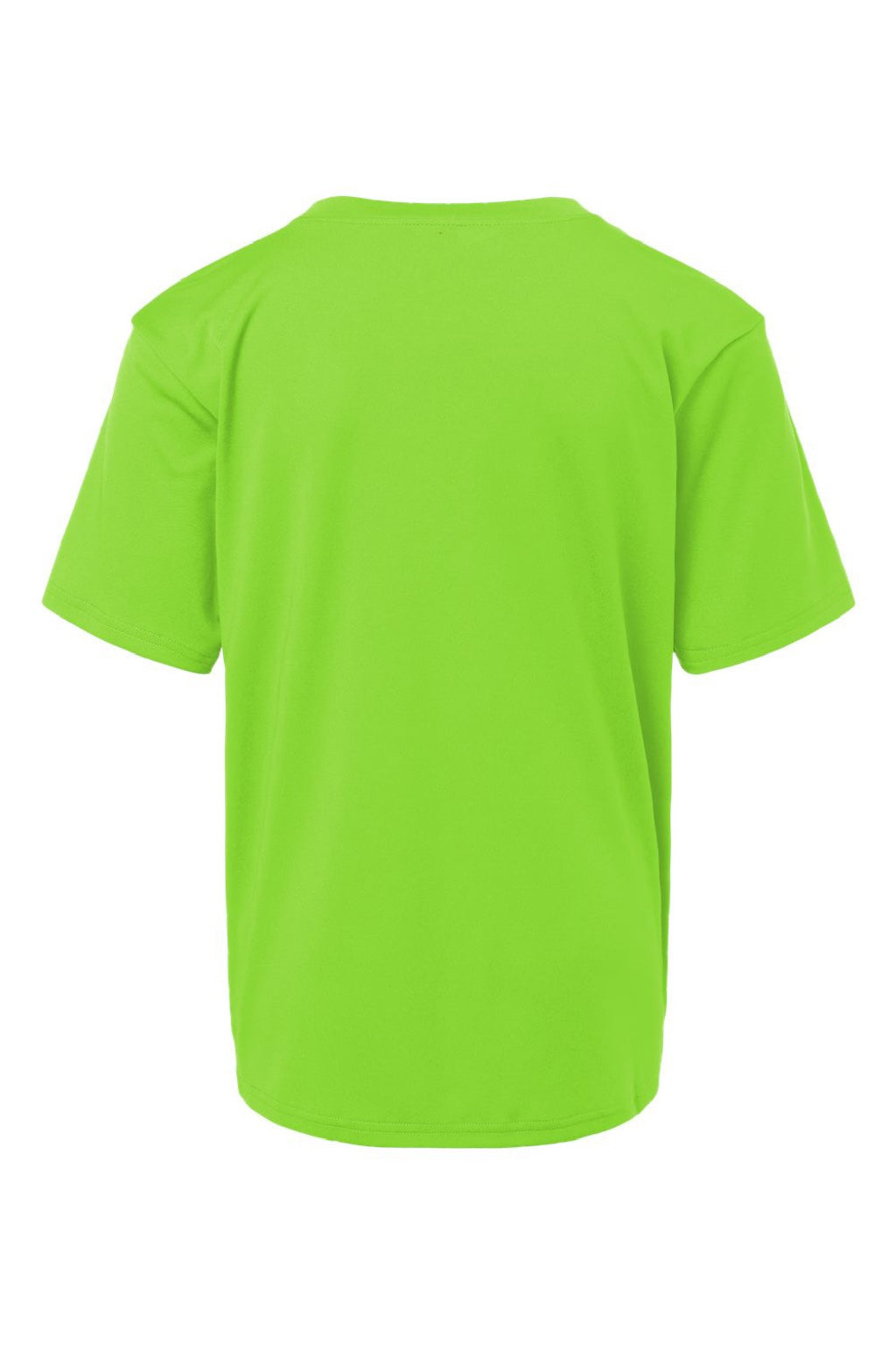 AllPro 48000Y Youth Pro Lock Performance Short Sleeve Crewneck T-Shirt Lime Green Flat Back