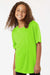 AllPro 48000Y Youth Pro Lock Performance Short Sleeve Crewneck T-Shirt Lime Green Model Front