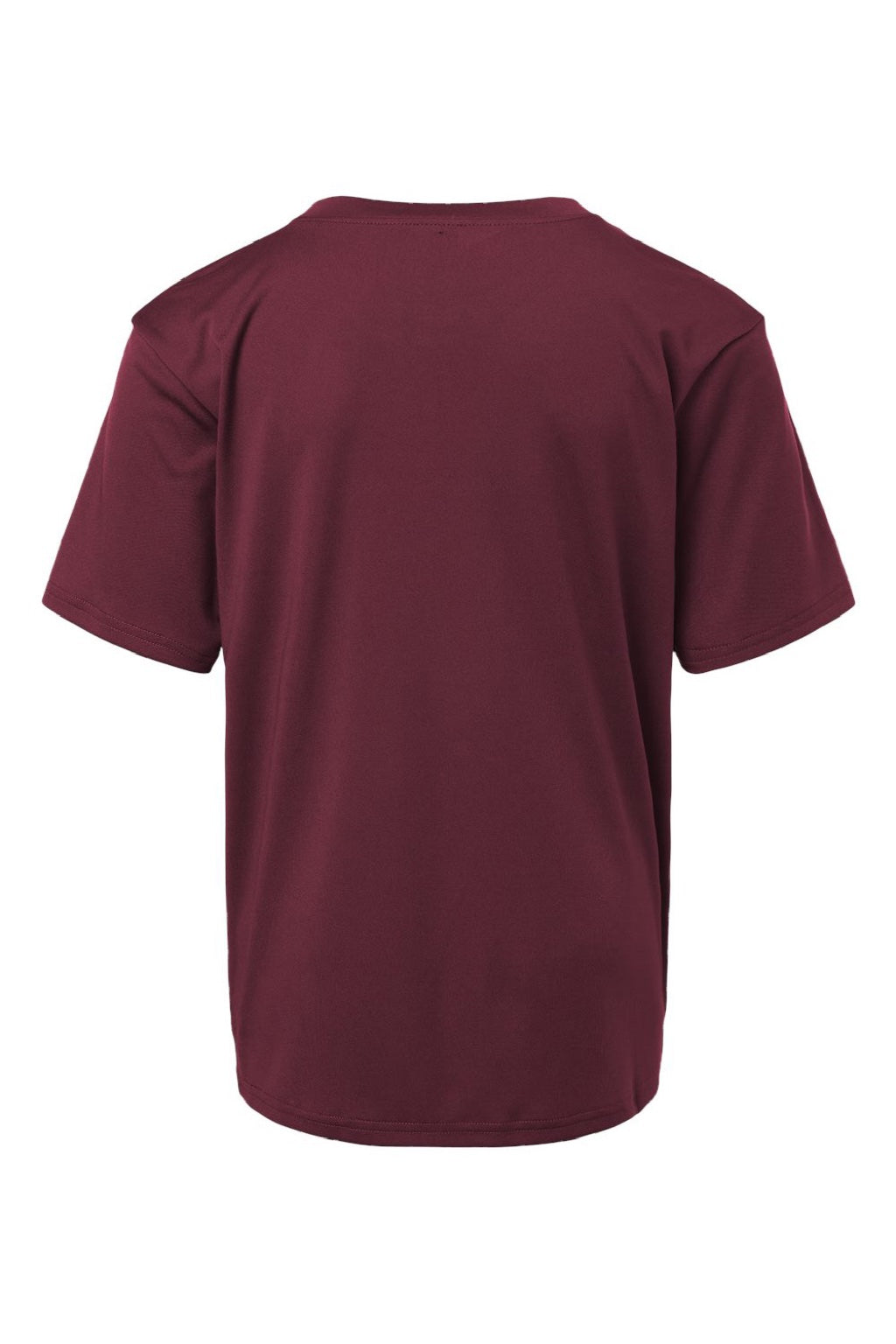 AllPro 48000Y Youth Pro Lock Performance Short Sleeve Crewneck T-Shirt Maroon Flat Back
