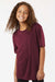 AllPro 48000Y Youth Pro Lock Performance Short Sleeve Crewneck T-Shirt Maroon Model Front