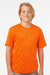 AllPro 48000Y Youth Pro Lock Performance Short Sleeve Crewneck T-Shirt Neon Orange Model Front