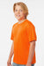 AllPro 48000Y Youth Pro Lock Performance Short Sleeve Crewneck T-Shirt Neon Orange Model Side