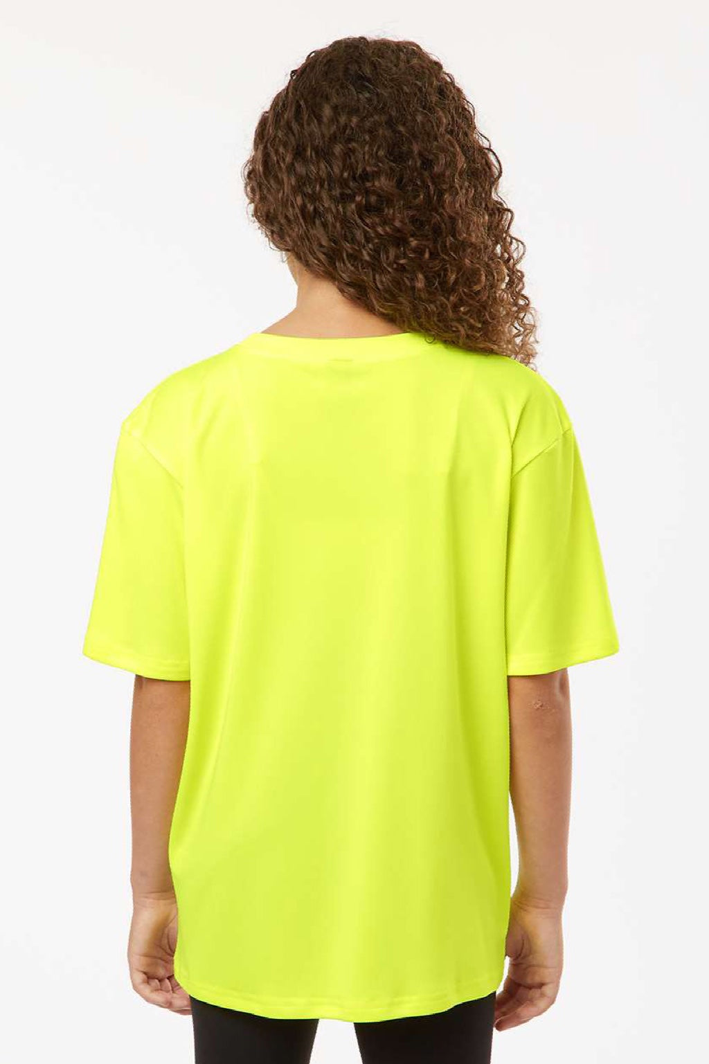AllPro 48000Y Youth Pro Lock Performance Short Sleeve Crewneck T-Shirt Neon Yellow Model Back