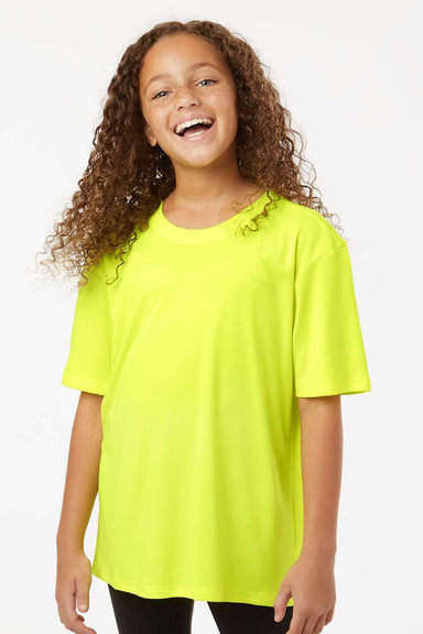 AllPro 48000Y Youth Pro Lock Performance Short Sleeve Crewneck T-Shirt Neon Yellow Model Front