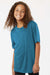 AllPro 48000Y Youth Pro Lock Performance Short Sleeve Crewneck T-Shirt Pacific Blue Model Front