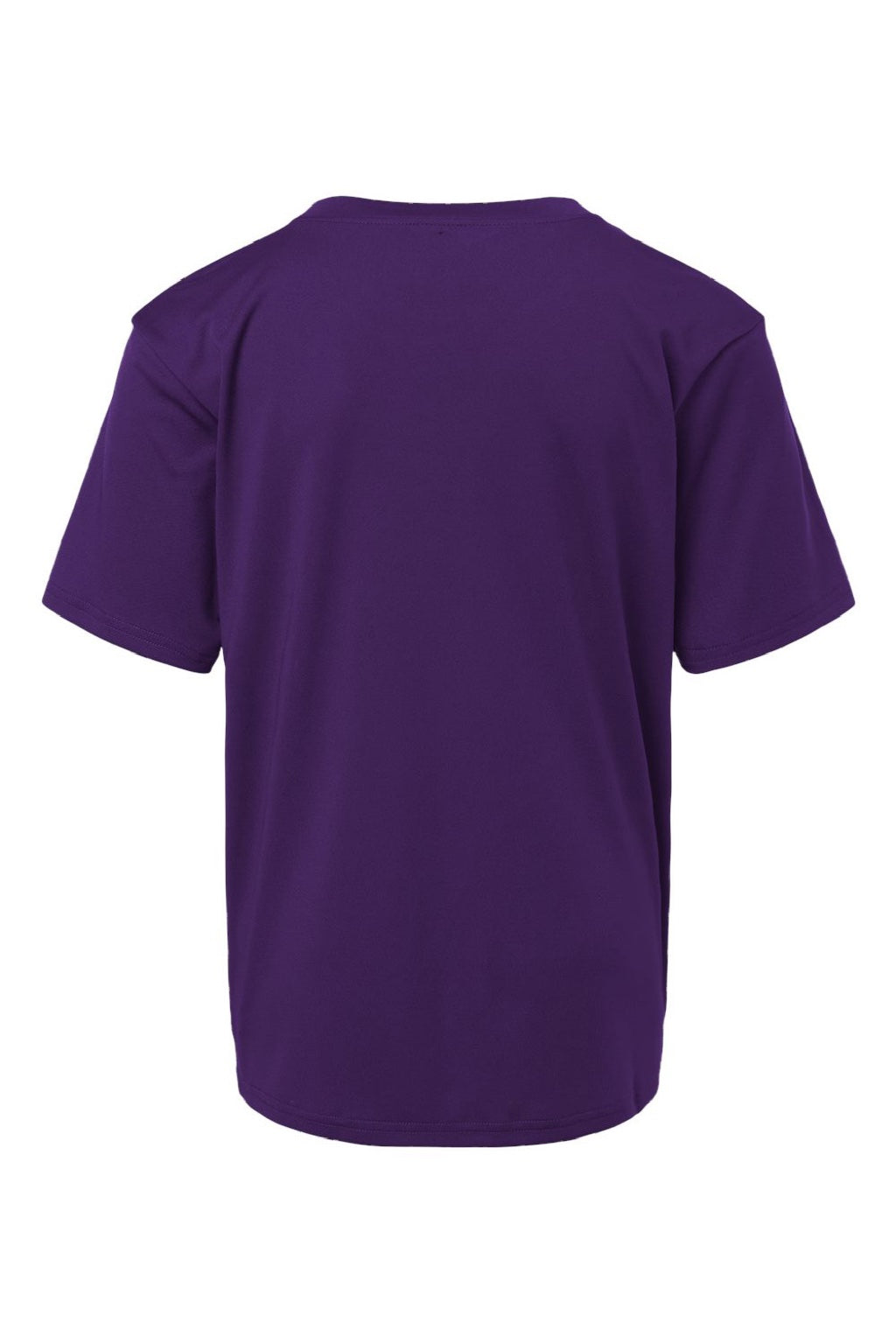 AllPro 48000Y Youth Pro Lock Performance Short Sleeve Crewneck T-Shirt Purple Flat Back