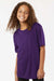 AllPro 48000Y Youth Pro Lock Performance Short Sleeve Crewneck T-Shirt Purple Model Front