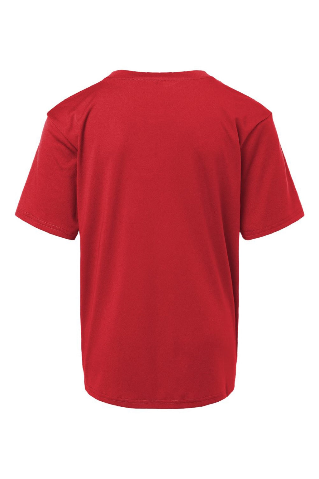 AllPro 48000Y Youth Pro Lock Performance Short Sleeve Crewneck T-Shirt Red Flat Back