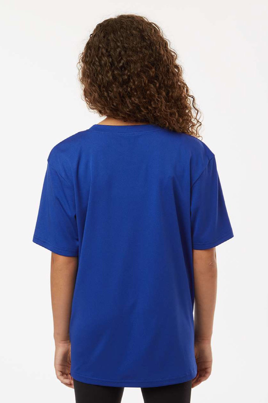 AllPro 48000Y Youth Pro Lock Performance Short Sleeve Crewneck T-Shirt Royal Blue Model Back