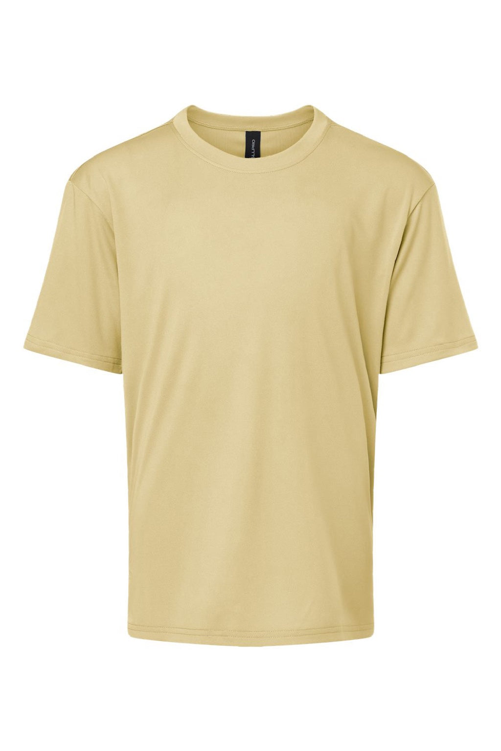 AllPro 48000Y Youth Pro Lock Performance Short Sleeve Crewneck T-Shirt Vegas Gold Flat Front