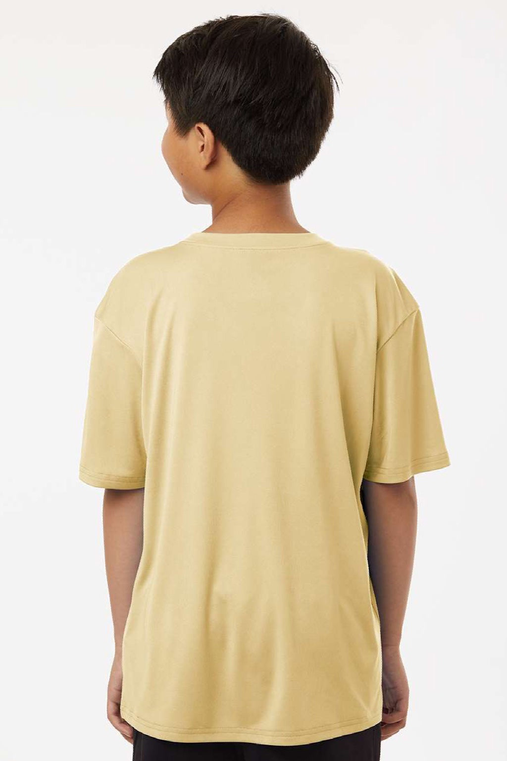 AllPro 48000Y Youth Pro Lock Performance Short Sleeve Crewneck T-Shirt Vegas Gold Model Back