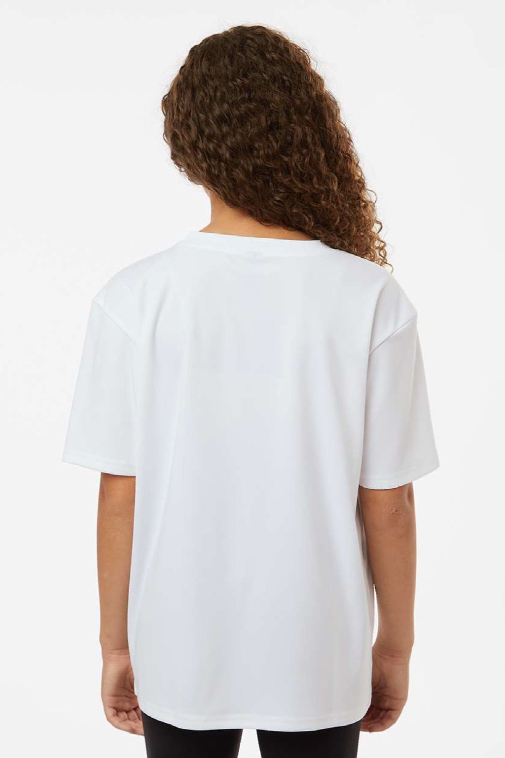 AllPro 48000Y Youth Pro Lock Performance Short Sleeve Crewneck T-Shirt White Model Back