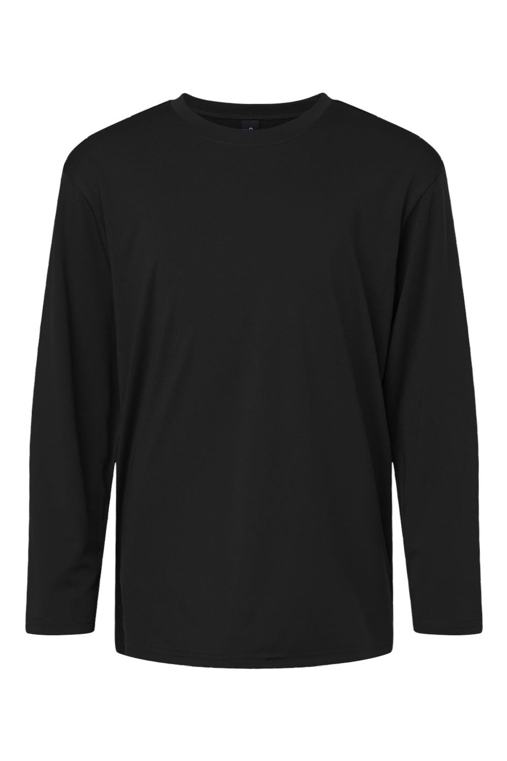 AllPro 48400Y Youth Pro Lock Performance Long Sleeve Crewneck T-Shirt Black Flat Front