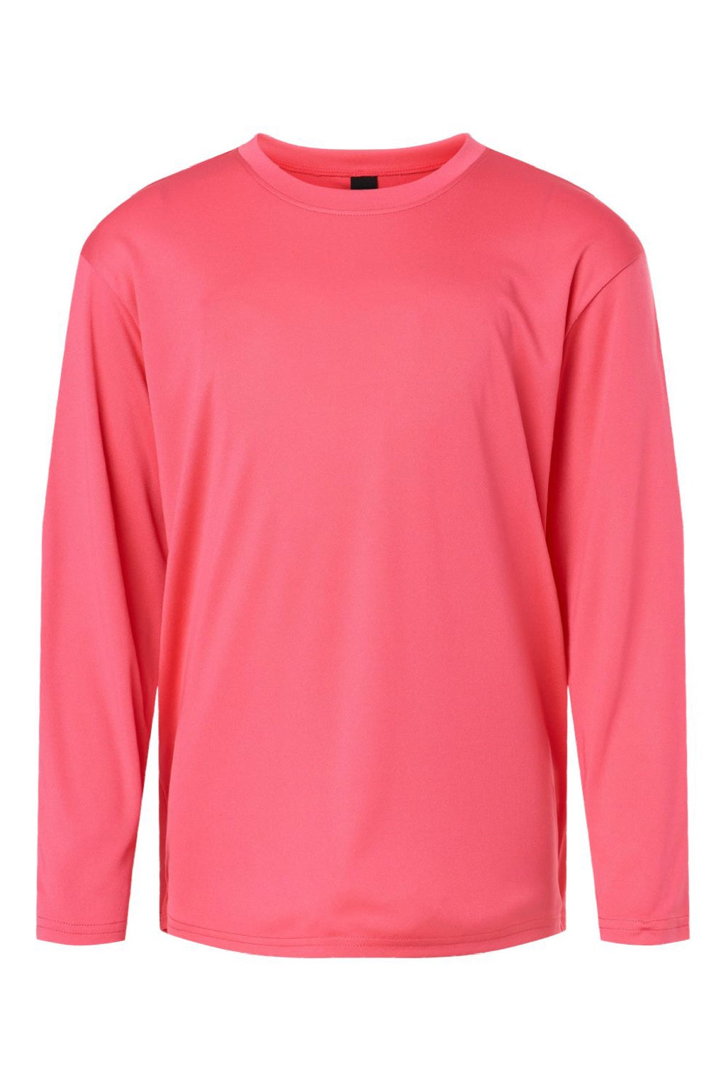 AllPro 48400Y Youth Pro Lock Performance Long Sleeve Crewneck T-Shirt Bright Pink Flat Front