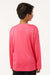 AllPro 48400Y Youth Pro Lock Performance Long Sleeve Crewneck T-Shirt Bright Pink Model Back