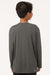 AllPro 48400Y Youth Pro Lock Performance Long Sleeve Crewneck T-Shirt Charcoal Grey Model Back