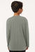 AllPro 48400Y Youth Pro Lock Performance Long Sleeve Crewneck T-Shirt Greystone Model Back