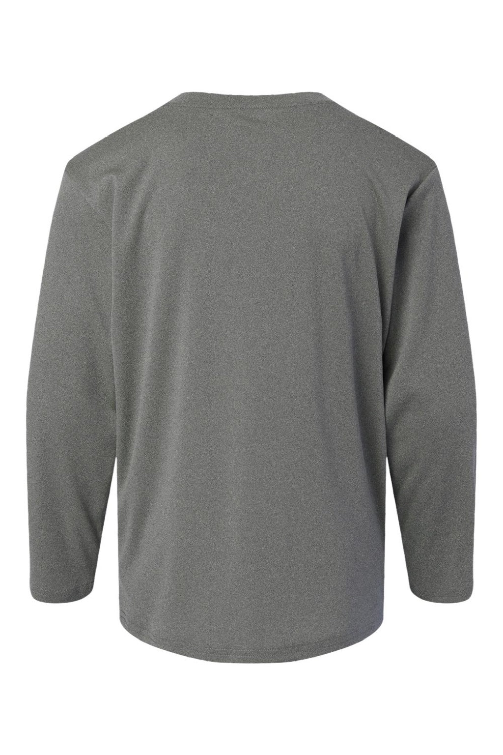 AllPro 48400Y Youth Pro Lock Performance Long Sleeve Crewneck T-Shirt Heather Granite Grey Flat Back