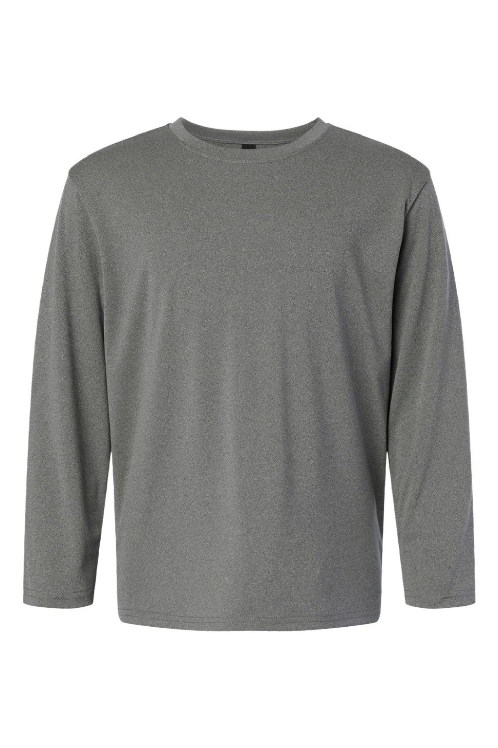 AllPro 48400Y Youth Pro Lock Performance Long Sleeve Crewneck T-Shirt Heather Granite Grey Flat Front