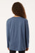 AllPro 48400Y Youth Pro Lock Performance Long Sleeve Crewneck T-Shirt Heather Navy Blue Model Back