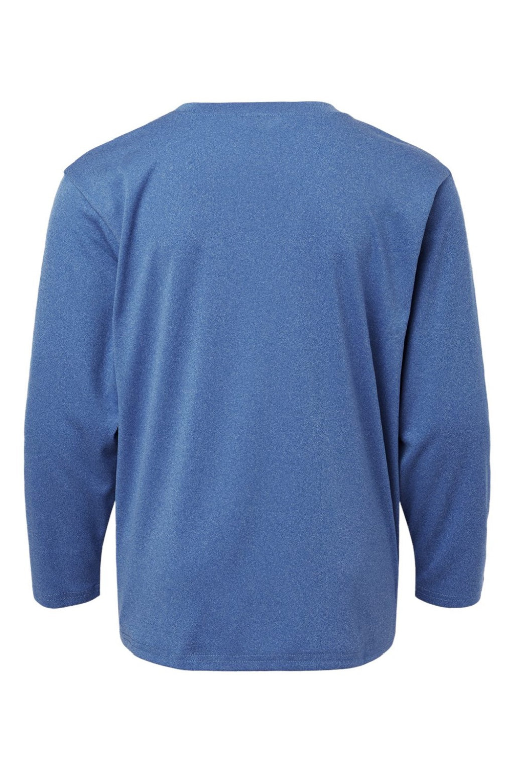 AllPro 48400Y Youth Pro Lock Performance Long Sleeve Crewneck T-Shirt Heather Royal Blue Flat Back