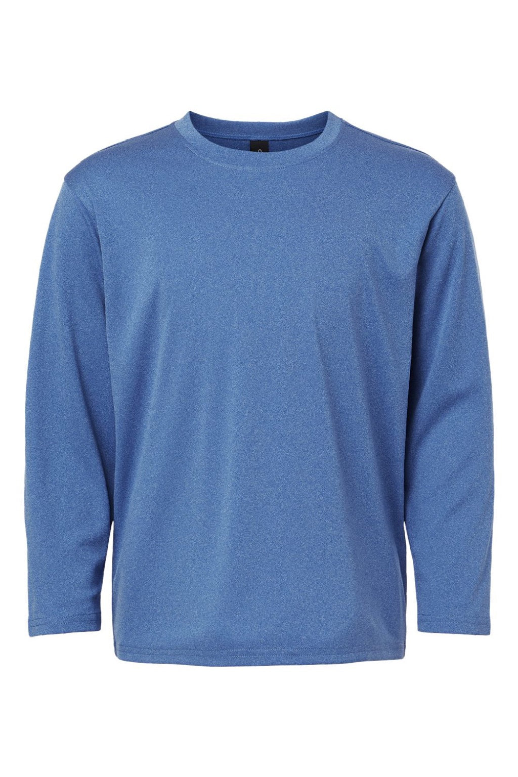 AllPro 48400Y Youth Pro Lock Performance Long Sleeve Crewneck T-Shirt Heather Royal Blue Flat Front