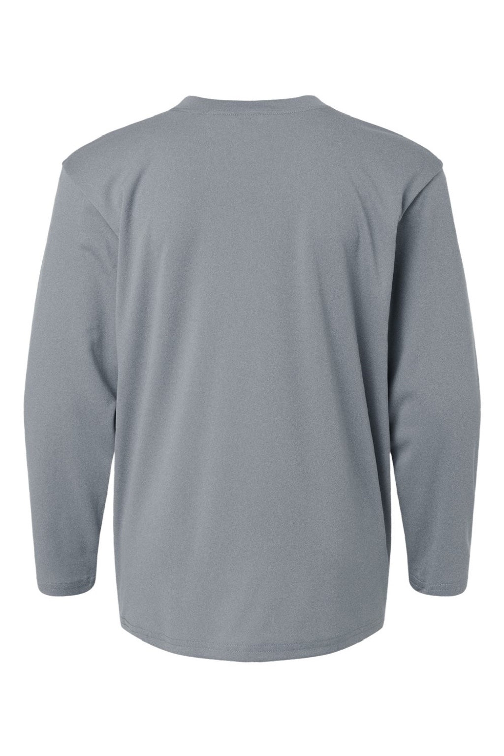 AllPro 48400Y Youth Pro Lock Performance Long Sleeve Crewneck T-Shirt Heather Steel Grey Flat Back