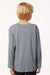 AllPro 48400Y Youth Pro Lock Performance Long Sleeve Crewneck T-Shirt Heather Steel Grey Model Back