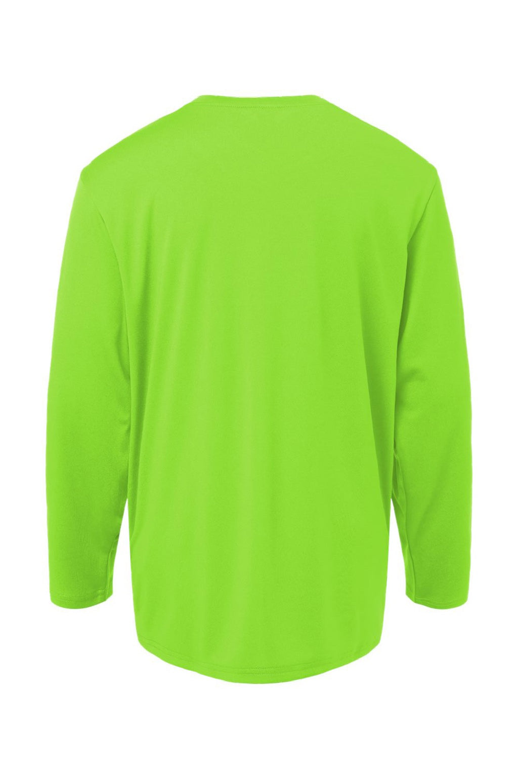 AllPro 48400Y Youth Pro Lock Performance Long Sleeve Crewneck T-Shirt Lime Green Flat Back