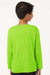 AllPro 48400Y Youth Pro Lock Performance Long Sleeve Crewneck T-Shirt Lime Green Model Back