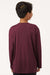 AllPro 48400Y Youth Pro Lock Performance Long Sleeve Crewneck T-Shirt Maroon Model Back