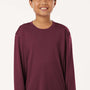AllPro Youth Pro Lock Performance Moisture Wicking Long Sleeve Crewneck T-Shirt - Maroon - Coming Soon