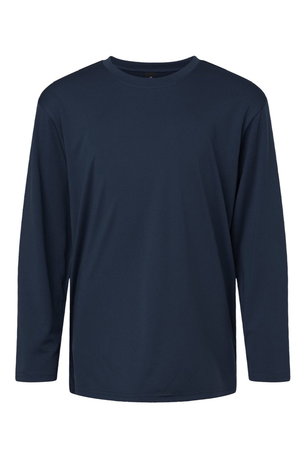 AllPro 48400Y Youth Pro Lock Performance Long Sleeve Crewneck T-Shirt Navy Blue Flat Front