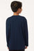 AllPro 48400Y Youth Pro Lock Performance Long Sleeve Crewneck T-Shirt Navy Blue Model Back