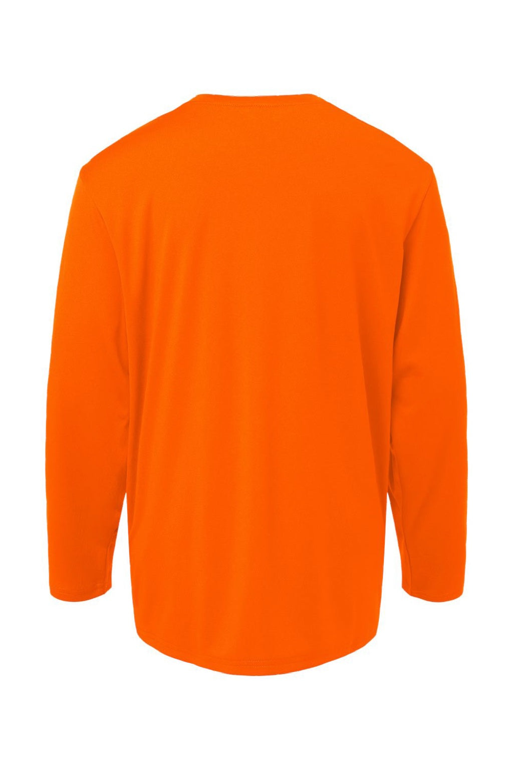 AllPro 48400Y Youth Pro Lock Performance Long Sleeve Crewneck T-Shirt Neon Orange Flat Back