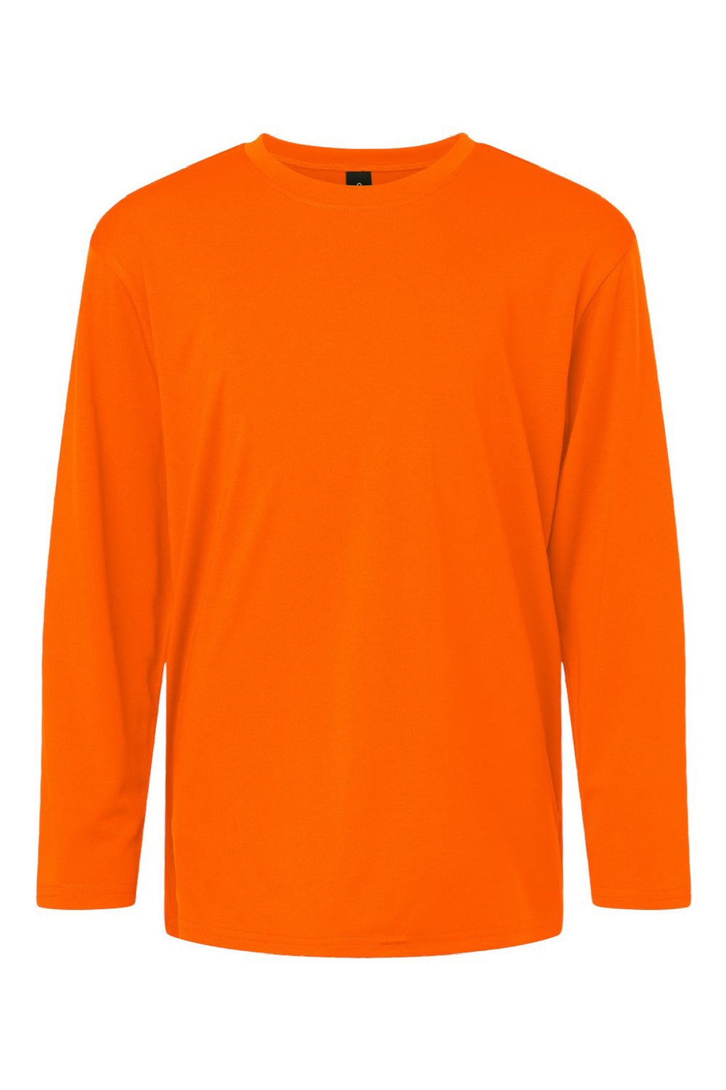 AllPro 48400Y Youth Pro Lock Performance Long Sleeve Crewneck T-Shirt Neon Orange Flat Front
