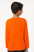 AllPro 48400Y Youth Pro Lock Performance Long Sleeve Crewneck T-Shirt Neon Orange Model Back