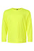 AllPro 48400Y Youth Pro Lock Performance Long Sleeve Crewneck T-Shirt Neon Yellow Flat Front