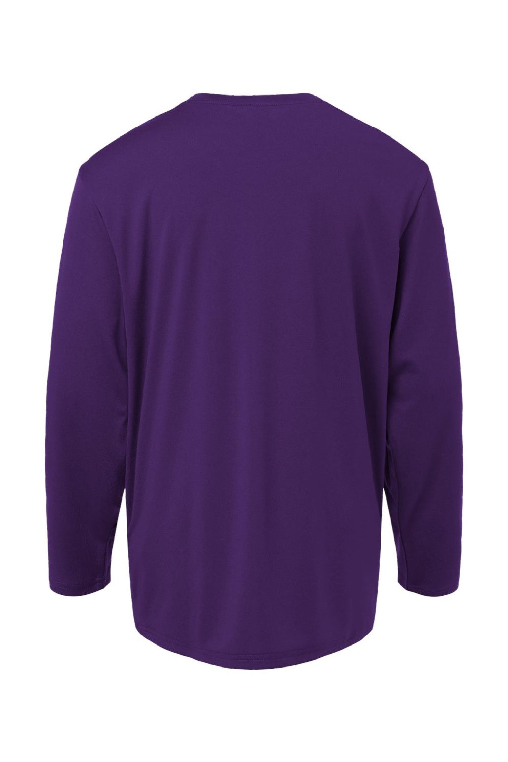 AllPro 48400Y Youth Pro Lock Performance Long Sleeve Crewneck T-Shirt Purple Flat Back