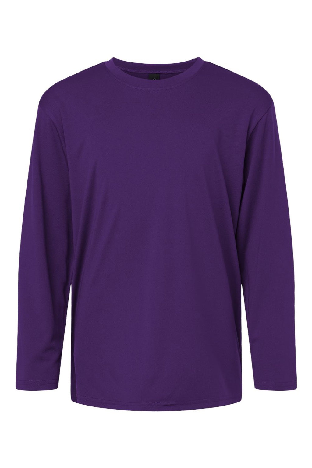 AllPro 48400Y Youth Pro Lock Performance Long Sleeve Crewneck T-Shirt Purple Flat Front
