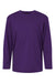 AllPro 48400Y Youth Pro Lock Performance Long Sleeve Crewneck T-Shirt Purple Flat Front