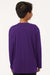AllPro 48400Y Youth Pro Lock Performance Long Sleeve Crewneck T-Shirt Purple Model Back